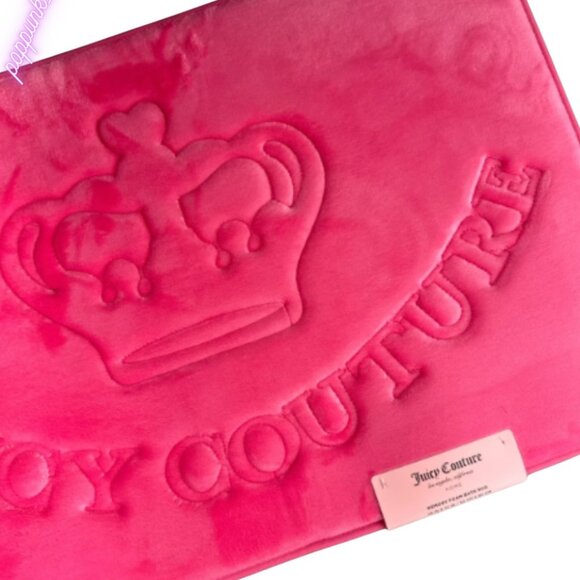 Juicy Couture Hot Pink Crown Bathroom Memory Foam Bath Rug‎ Mat Shower NWT - Picture 5 of 8